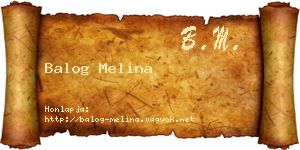 Balog Melina névjegykártya