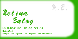 melina balog business card